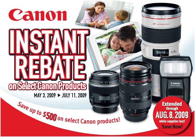 Canon Instant Rebates Extended