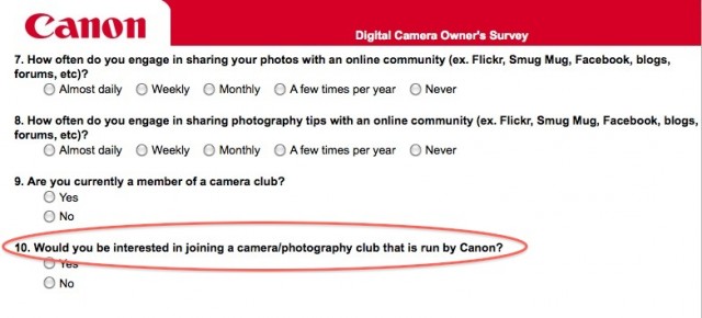 Canon Membership Site Survey