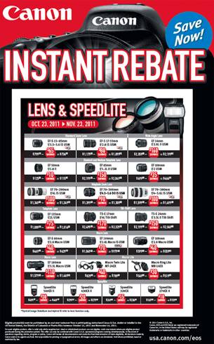 Canon Instant Rebates Canon Instant Rebates Fall 2011