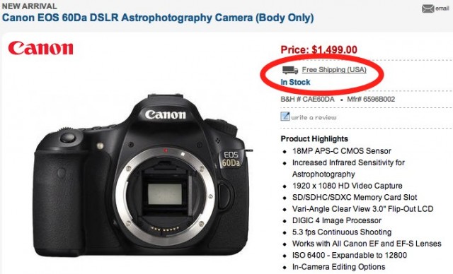 Canon 60Da In Stock