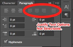 Justify Text Not Selectable