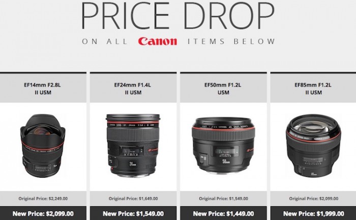 Canon Lens Price Drop - April 2015