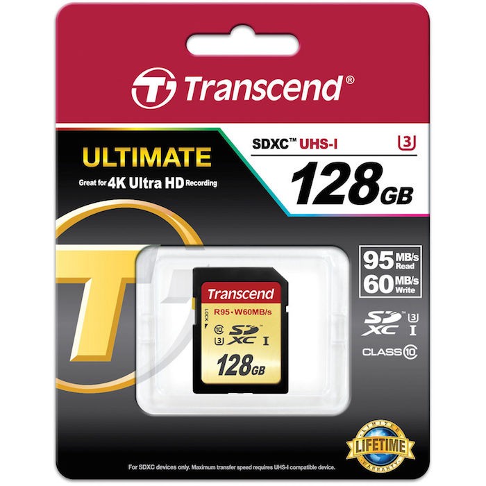 Transcend Ultimate 128GB SDXC UHS-I U3 Memory Card